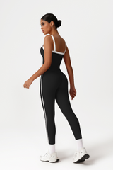 Women High-Waisted Color-Block Butt-Lifting Yoga Set: Vest + 9/10 Leggings