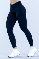 Seamless crossover waistband long pants