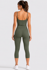 Women's U-Back Tank Top & Capri Leggings Yoga 2-Piece Sets