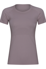 Women Seamless Round Neck Short Sleeve Sport T-Shirt