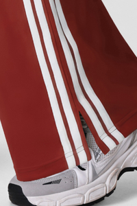 Women's Pleated Front Side-Stripe Wide-Leg Athletic Pants