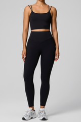 Women's Women's Double Strap Twist Back Bra And Leggings