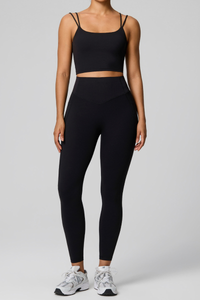 Women's Women's Double Strap Twist Back Bra And Leggings