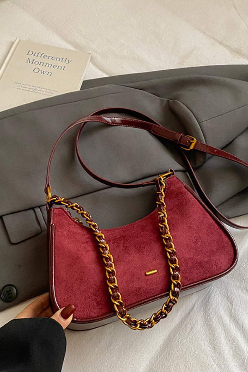 Women's Retro Thick Chain Strap Minimalist Shoulder Bag