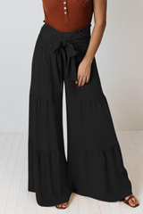 Women's vintage layered wide-leg pants