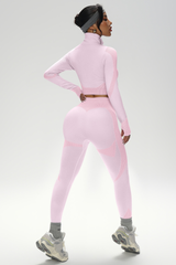 Women's Athletic Stand-Up Collar Seamless 2 Piece Set