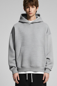 Insulated and thick-cuffed hoodie