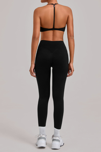 Women's Set:Triangle Cup Thin Straps Bra And High-Waist Leggings