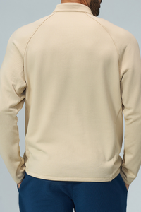 Men's Fall Half Zip Mock Neck Fleece Sports Long Sleeve Top