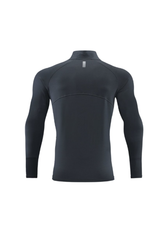 Men's Half Zip Mock Neck Finger Cuffs Long Sleeve Sports Top