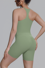 Women's Athletic Sets:Racerback Tank Top And Shorts