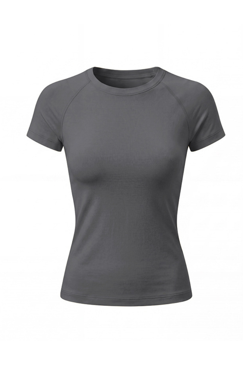 Women's Summer Round-Neck Slim Fit Athletic T-shirt