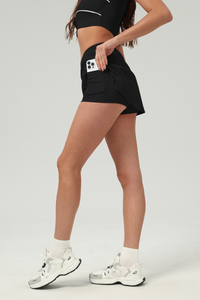 Women's Color‑Contrast Cropped T-shirt & A-Line Skort Set