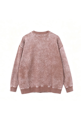 Unisex Fall Washed Vintage Drop Shoulder Relaxed Pullover