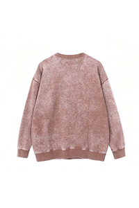 Unisex Fall Washed Vintage Drop Shoulder Relaxed Pullover