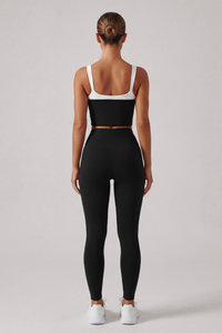 Women's U-Back Cropped Tank Top & High Rise Leggings Set