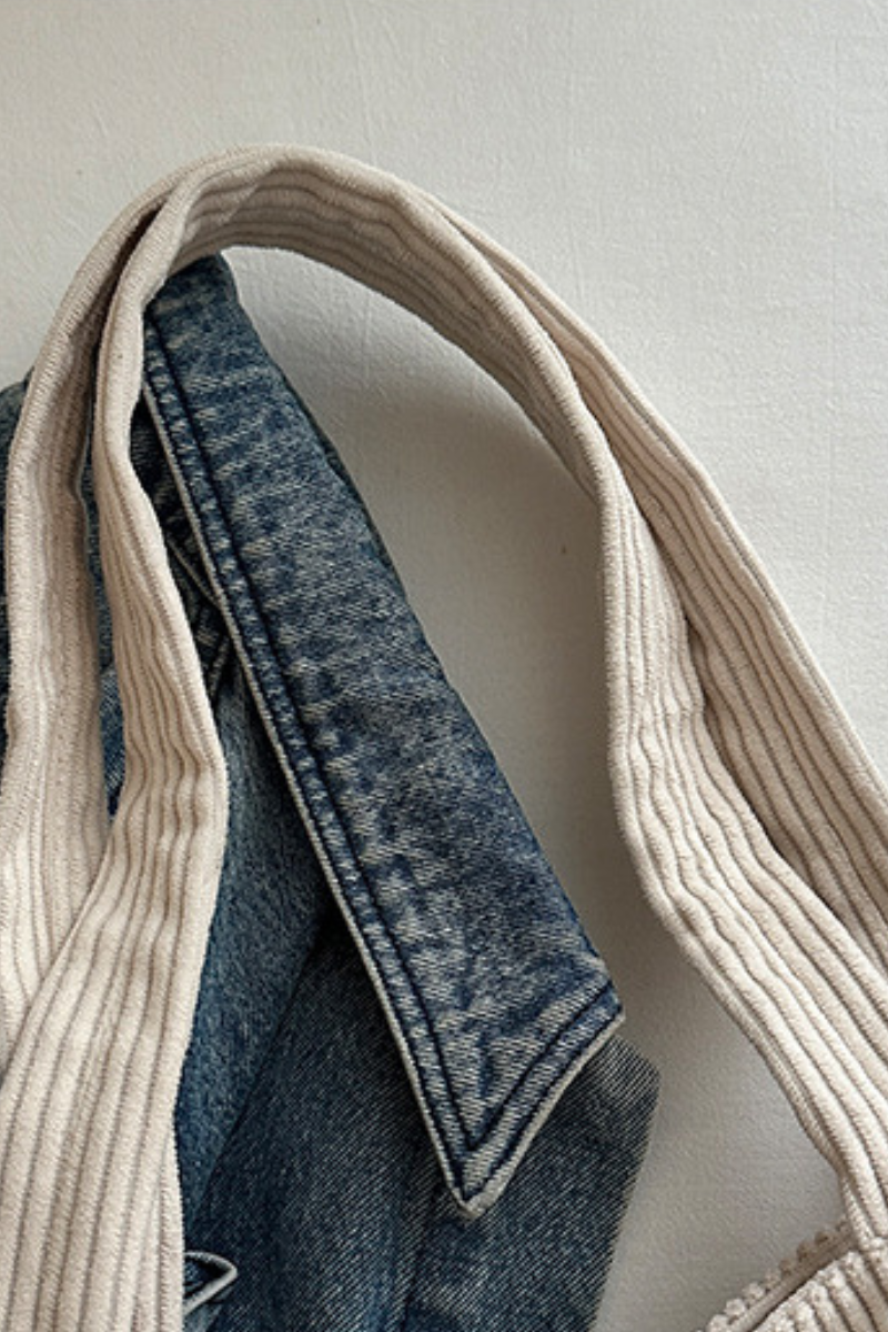 Women's Streetwear Corduroy Large-Capacity Tote Bag