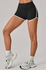 Color-contrast patchwork yoga shorts