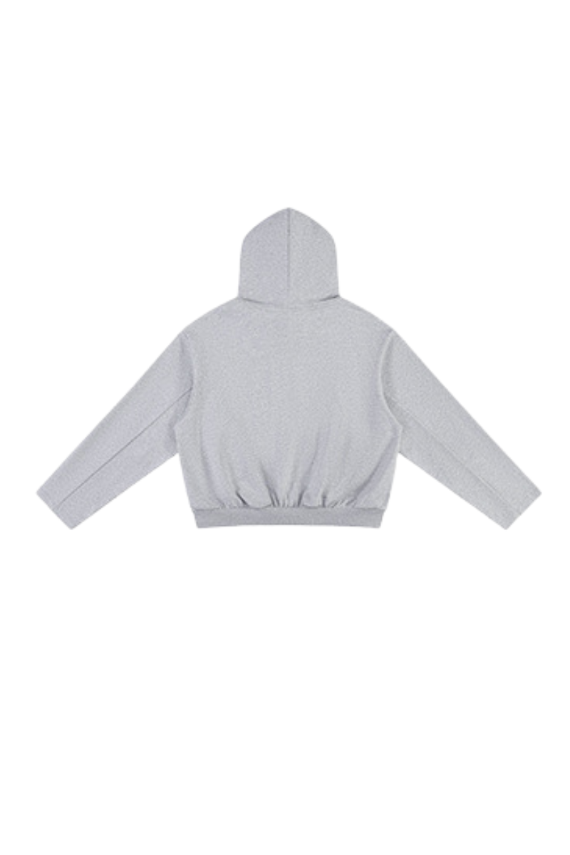 Men's Fall Boxy Cropped Kangaroo Pocket Drop-Shoulder Hoodie