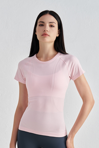 Women's Slim-Fit Breathable Waist-Cinching Crew Neck T-shirt