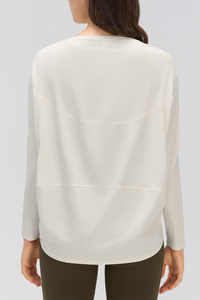 Women's Simple Boat Neck Long Sleeve T Shirt
