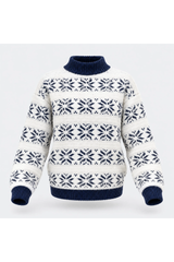 Women Christmas Snowflake Mock Neck Sweater No Cotton Lining