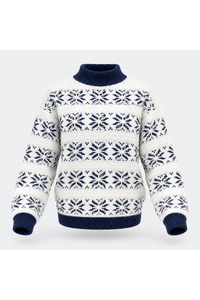 Women Christmas Snowflake Mock Neck Sweater No Cotton Lining