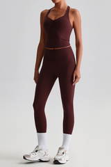 Women's Brushed Crisscross Tank Top & Yoga Leggings Set