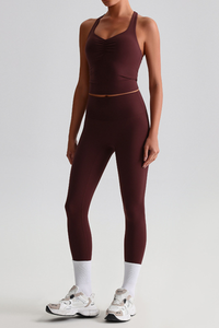 Women's Brushed Crisscross Tank Top & Yoga Leggings Set