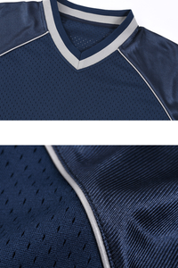 Men's Mesh V-Neck Raglan Color Block Long Sleeve Jersey
