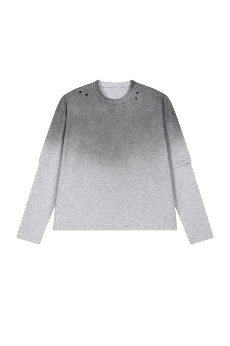 Unisex 100% cotton Vintage Wash Gradient Relaxed Pullover