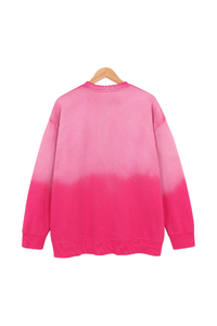 Unisex Fall Washed Vintage Gradient Crew Neck Sweatshirt