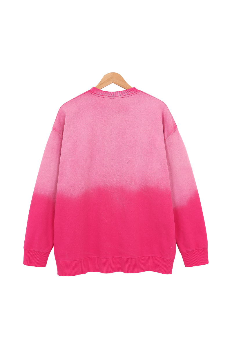 Unisex Fall Washed Vintage Gradient Crew Neck Sweatshirt