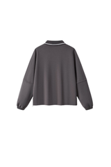 Men's Fall V-Neck Polo Collar Detachable-Sleeve Sweatshirt