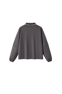 Men's Fall V-Neck Polo Collar Detachable-Sleeve Sweatshirt