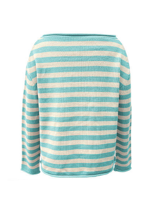Women's Fall Crew Neck Striped Thin Lazy Knit Sweater