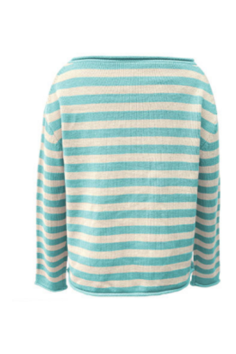 Women's Fall Crew Neck Striped Thin Lazy Knit Sweater