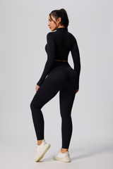 Women's Cropped Jacket & Butt-Lifting Leggings Two-Piece Set