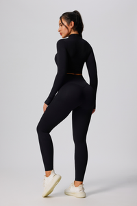 Women's Cropped Jacket & Butt-Lifting Leggings Two-Piece Set