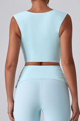 Women's V -Neck Cropped  Sports Yoga Tank Top