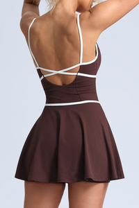 Women's Crisscross Back Thin Strap Athletic Mini Dress