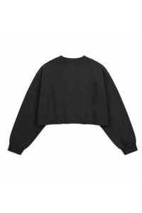 Women Cropped Exposed Seam Sweatshirt