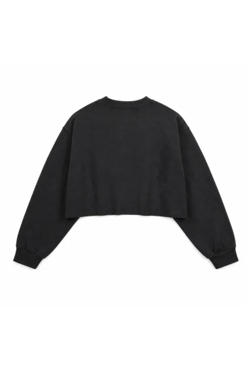 Women Cropped Exposed Seam Sweatshirt