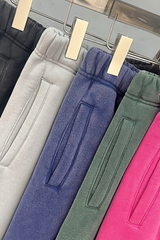 Men's Basic style ankle-cuffed wide-leg pants