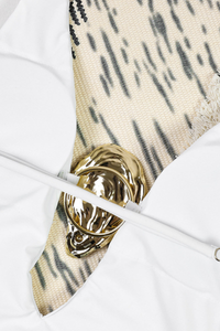 Women's Sexy Halter Cross Slim One Piece Swimsuit Set