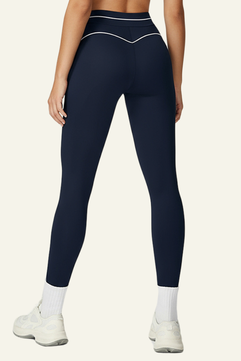 Stripes adorn tight-fitting sport pants.