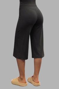 Women's High-Waist Wide-Leg Sports Yoga Cropped Pants