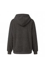 Women's Plush Long-Sleeve Drawstring Hoodie with Pet Pouch