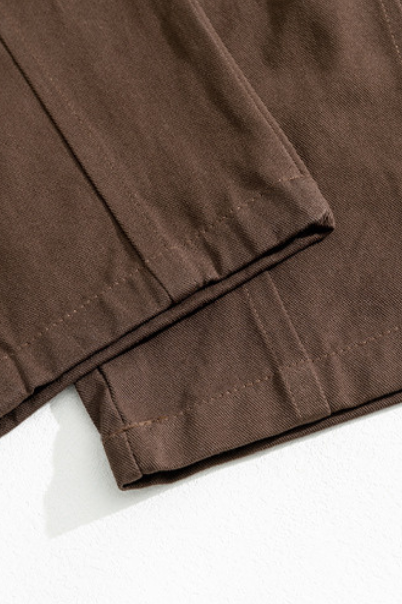 Men's Fall 100% Cotton Washed Drawstring Fleece-Lined Pants