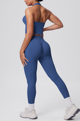 Women's Seamless Set:Halterneck Bra And High Waist Leggings